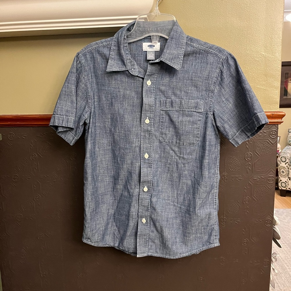 Old Navy Boys’ Denim Dress Shirt, Size 10-12, EUC